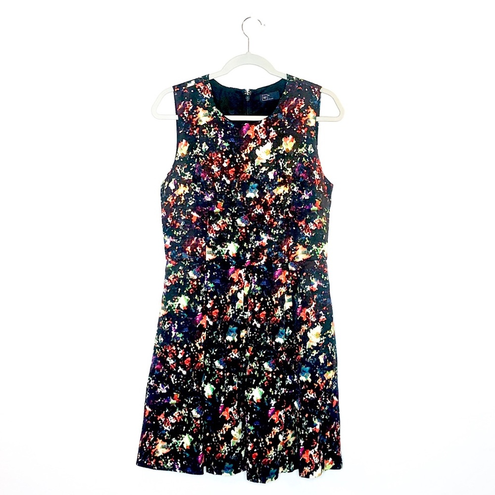 Sleeveless Multicolor Splatter Print Dress - Women